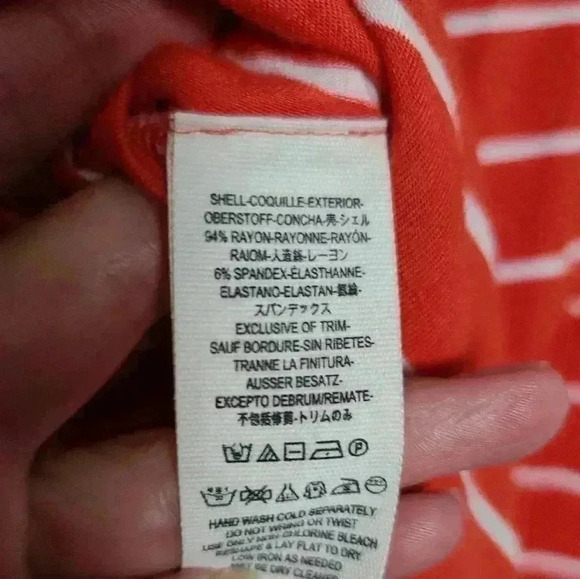 Free People We The Free Can't Fool Me Striped Orange and White Tee Size Small - Picture 7 of 16